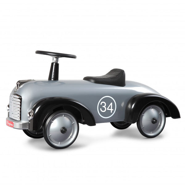 online Auto Cavalcabile Vintage da Corsa per Bambini Baghera Speedster Argento