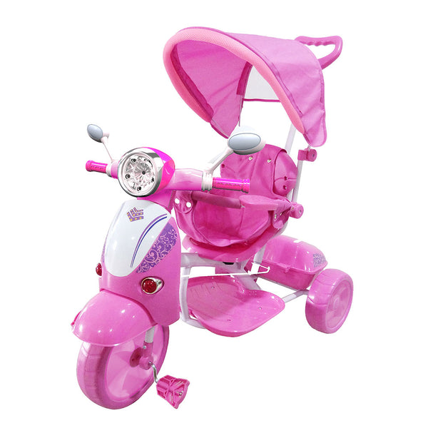 Triciclo a Spinta Seggiolino Reversibile per Bambini Kidfun Classic Rosa acquista