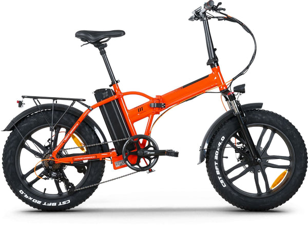 online Fat-Bike Bicicletta Elettrica Pieghevole 48V a Pedalata Assistita 20" 250W Urban Bike Arancione