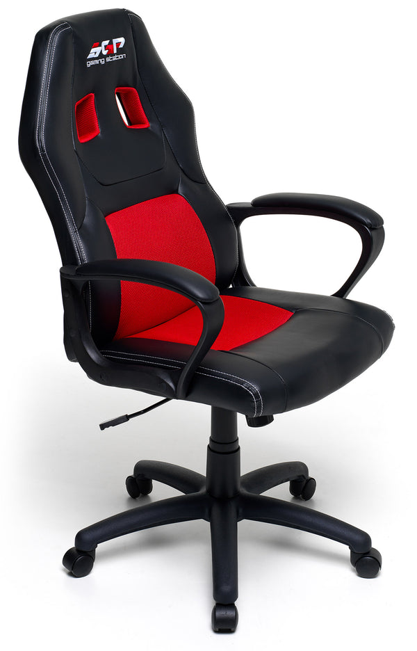Sedia da Gaming Ergonomica 62x60x113 cm in Similpelle Nero e Rossa prezzo