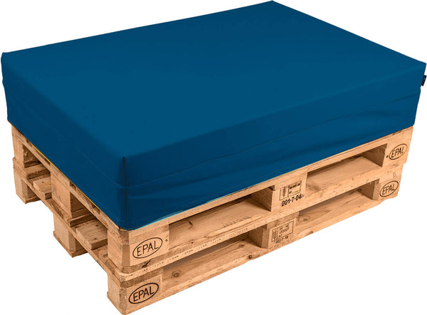 Cuscino per Pallet 120x80 cm in Similpelle Pomodone Blu sconto