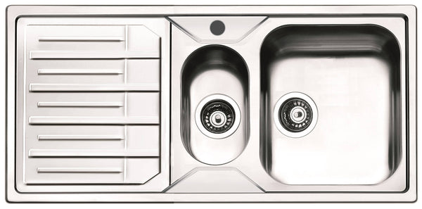 Lavello Cucina 1 Vasca e Mezza 100x50 cm in Acciaio Inox Apell Melodia Gocciolatoio Sinistro sconto