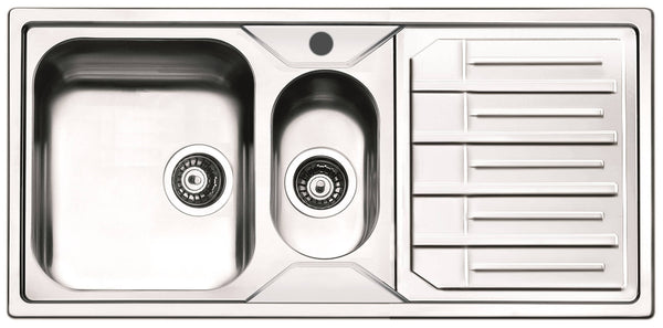 Lavello Cucina 1 Vasca e Mezza 100x50 cm in Acciaio Inox Apell Melodia Gocciolatoio Destro prezzo