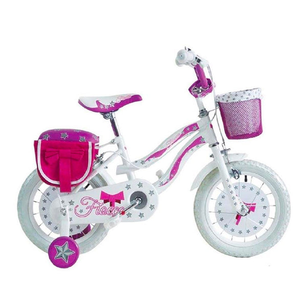 acquista Bicicletta per Bambina 16" 2 Freni Fiocco BKT Bianca e Rosa