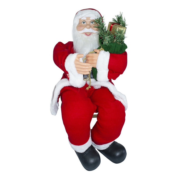 Pupazzo Babbo Natale H90 cm Seduto con Regali Rosso acquista