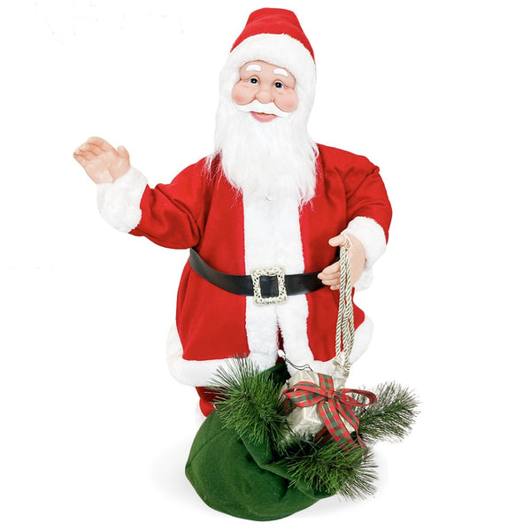 acquista Pupazzo Babbo Natale H80 cm con Suoni e Movimento Rosso