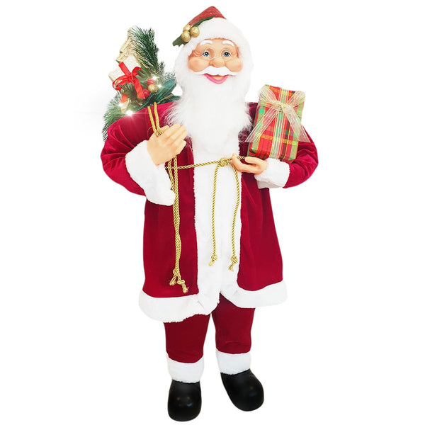 Pupazzo Babbo Natale H90 cm con Luci e Suoni Rosso prezzo