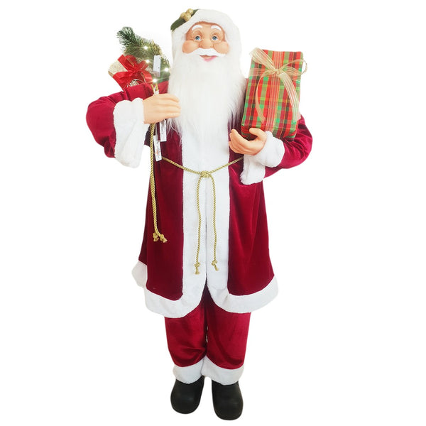 Pupazzo Babbo Natale H120 cm con Luci e Suoni Rosso prezzo