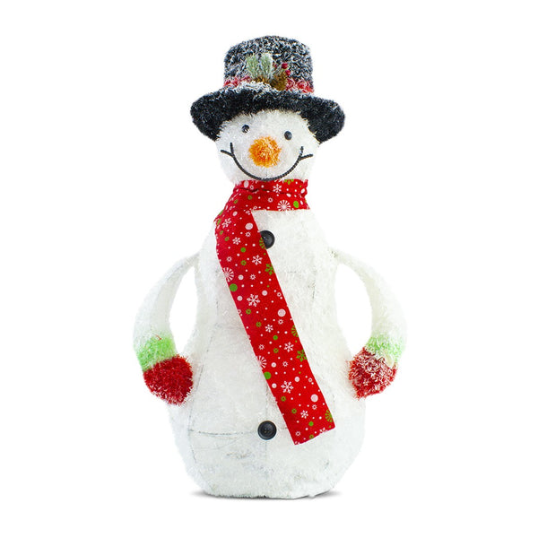 acquista Pupazzo di Neve Decorativo con Luci Led da 65 cm con Sciarpa e Cappello