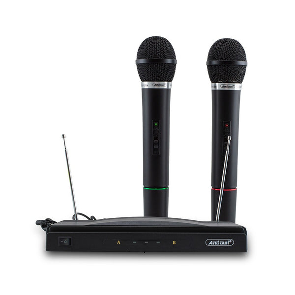 acquista Microfoni Wireless per Karaoke Ricevitore 2 Canali Canto e Presentazioni