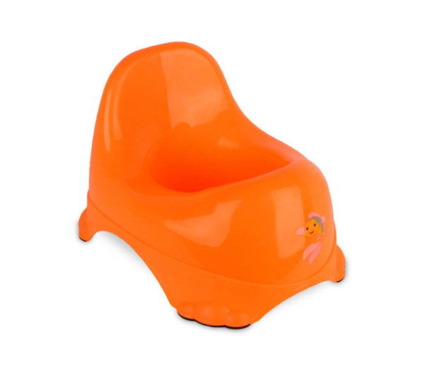 Vasino per bambini 25x22 cm in plastica colorata con gommini antiscivolo Arancione prezzo