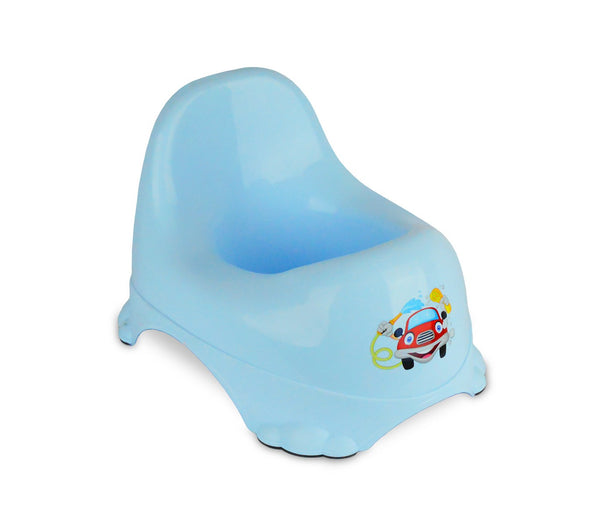 online Vasino per bambini 25x22 cm in plastica colorata con gommini antiscivolo Celeste