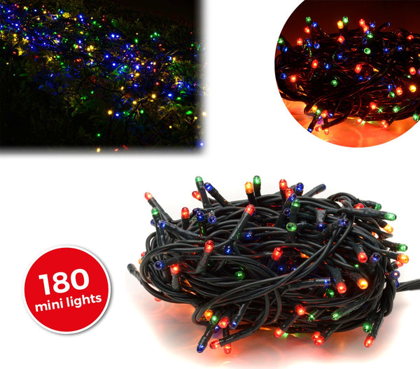 sconto Minilucciole natalizie multicolor 180 luci 8 giochi di luci 9,16 metri