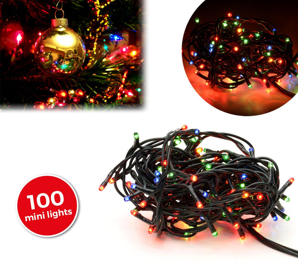 sconto Minilucciole natalizie multicolor 100 luci 8 giochi di luci 6 metri