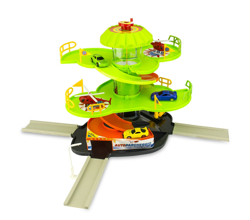 Garage Giocattolo per Bambini Multilivello con Ascensore Auto ed Elicotteri-4