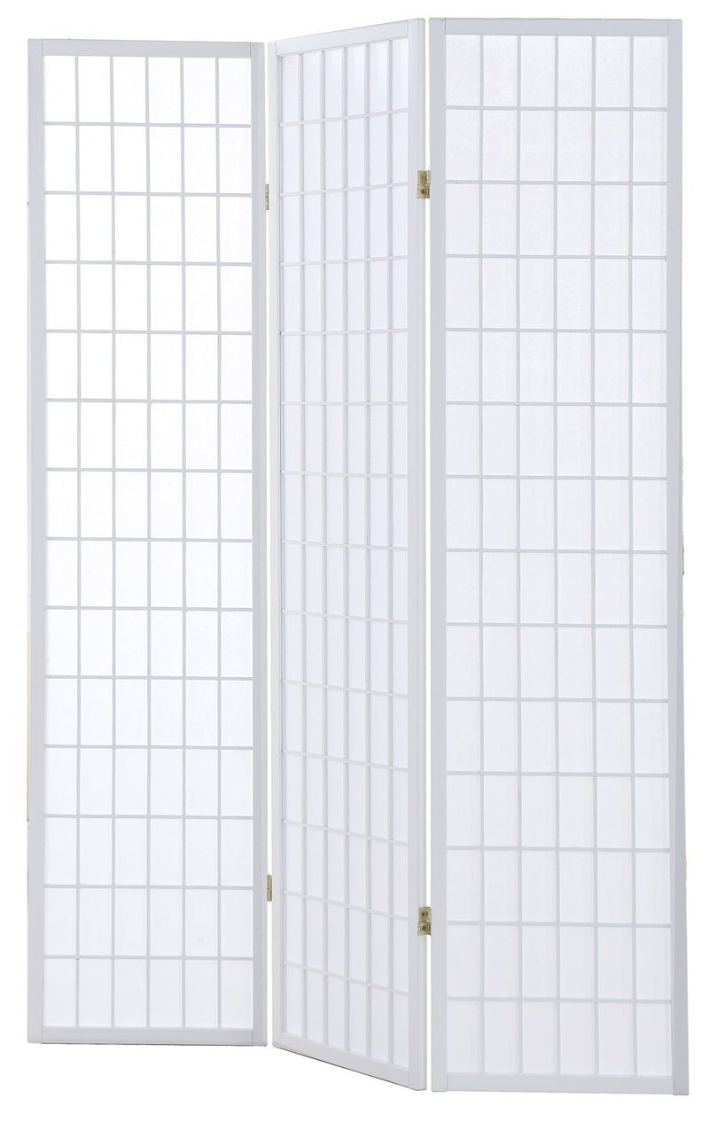 Paravento Separè 3 Pannelli 130,5x178cm in Legno Tosini Bianco-1