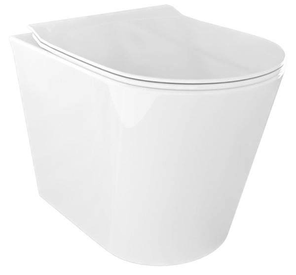 online WC a Terra Filo Muro in Ceramica 36,5x54,5x39,5 cm Oceano Bonussi Bianco Lucido
