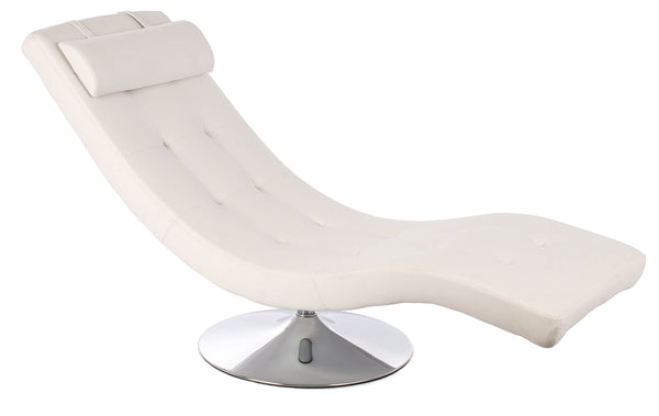 acquista Poltrona Chaise Longue 180x60x90 cm in Similpelle Sleeper Bianca