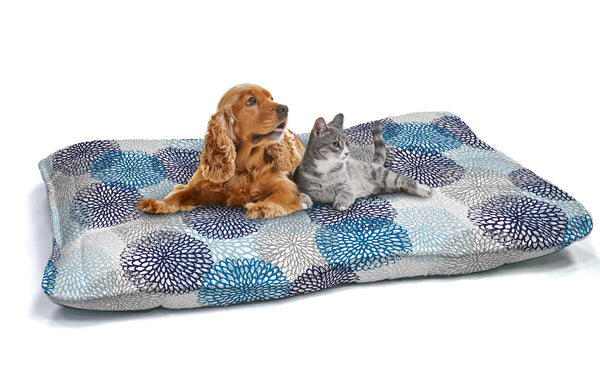 Cuscino Imbottito per Cani e Gatti 60x100 cm in Microfibra Soffioni Blu online