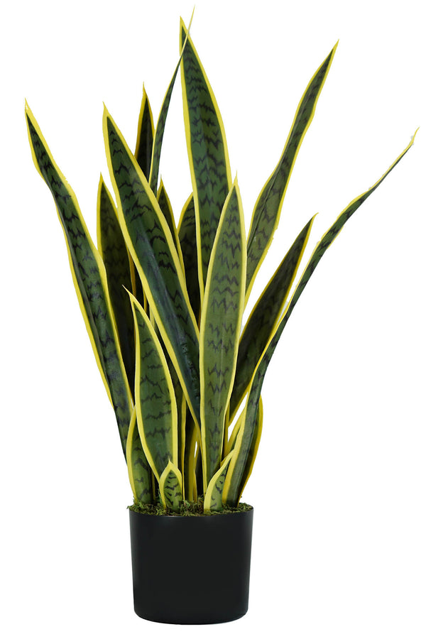 Pianta Artificiale Sansevieria H75 cm con Vaso Verde sconto