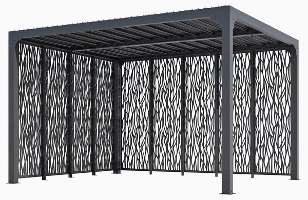 Pergola da Giardino 3,6x3 m in Alluminio con 8 Pannelli Moucharabieh Grigio Antracite online