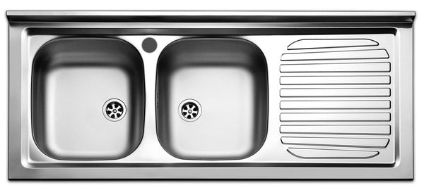 Lavello Cucina 2 Vasche 120x50 cm in Acciaio Inox Apell Pisa Gocciolatoio Destro acquista