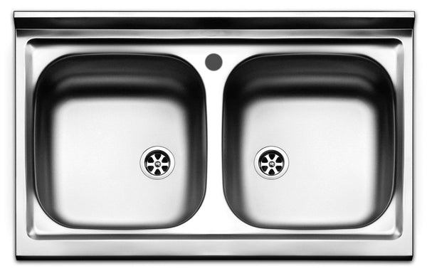 Lavello Cucina 2 Vasche 80x50 cm in Acciaio Inox Apell Pisa online