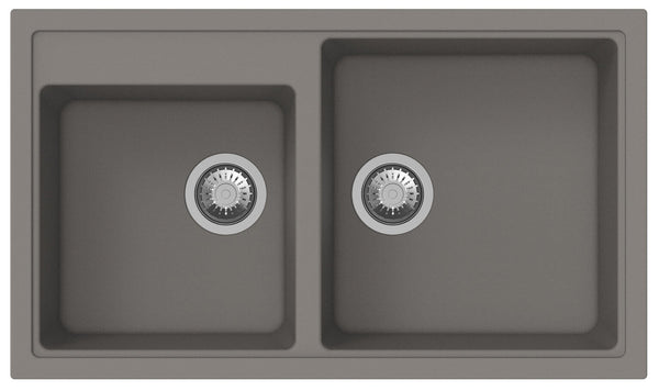Lavello Cucina 2 Vasche 86x50 cm in Acrilico Apell Pietra Plus Alluminio prezzo