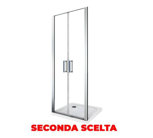 Porta Parete Doccia 85 cm 2 Ante Battenti in Cristallo 6mm H190 Saloon Seconda Scelta online