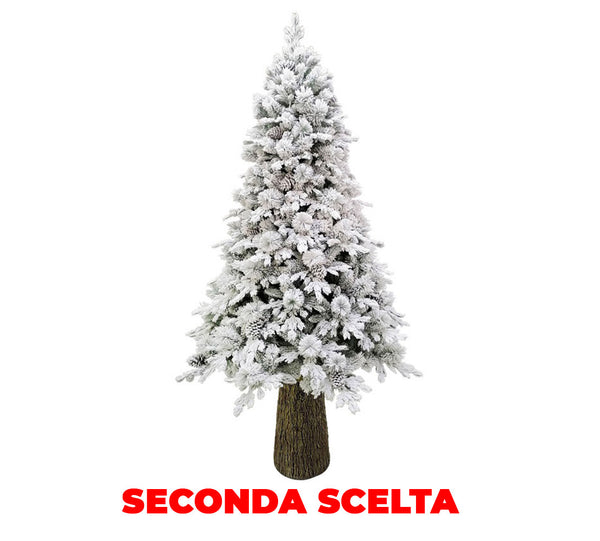 Albero di Natale Artificiale Innevato 180 cm 25 Rami con Pigne e Tronco Cedro Verde Seconda Scelta prezzo