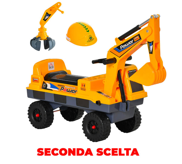 online Escavatore Ruspa Cavalcabile 90x28x58 cm per Bambini Giallo Seconda Scelta