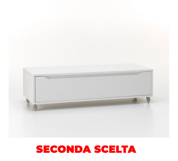 acquista Cassettiera con Ruote 1 Cassetto 120x45x32 cm in Legno TFT Belsk Bianco Opaco Seconda Scelta