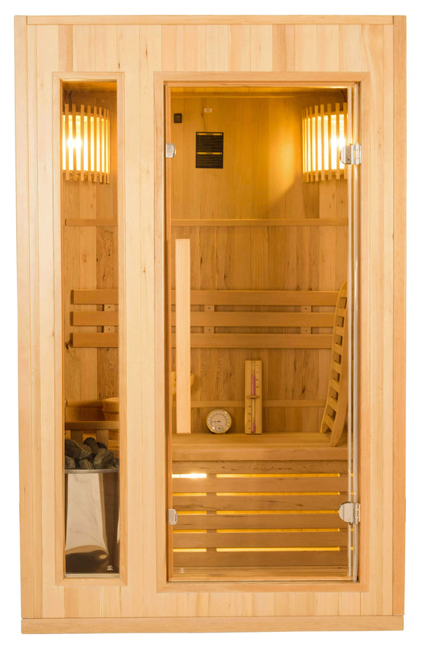 acquista Sauna Finlandese ad Infrarossi 2 Posti 120x110 cm H190 in Legno di Abete Zen 2