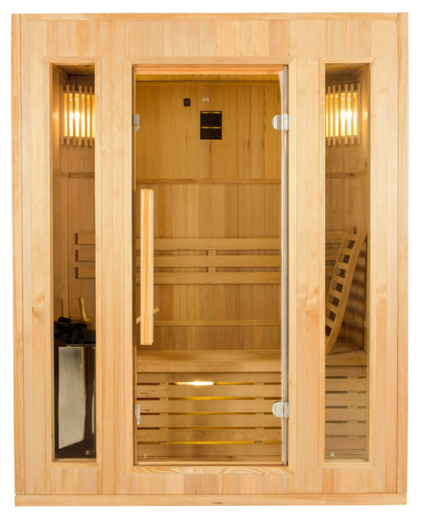 online Sauna Finlandese ad Infrarossi 3 Posti 153x110 cm H190 in Legno di Abete Zen 3