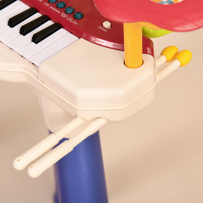 Pianola 32 Tasti  con Sgabello e Microfono Karaoke Mp3 e Registratore  Multicolore-9