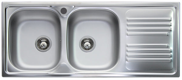 Lavello Cucina 2 Vasche 116x50 cm in Acciaio Inox Apell Atmosfera Gocciolatoio Destro prezzo