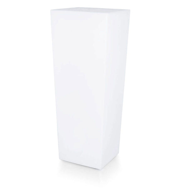 Vaso Quadrato Luminoso da Giardino Solare Autoricaricabile 45x45x102 cm in Polietilene Sined Solar 102 Bianco online
