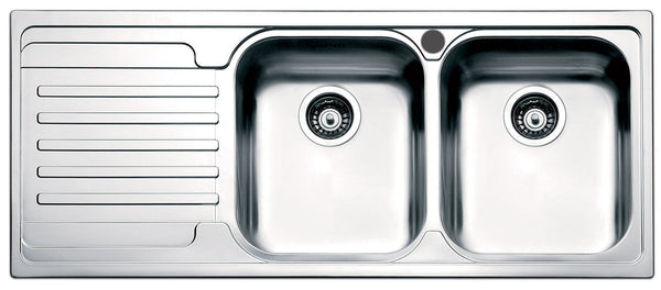 Lavello Cucina 2 Vasche 116x50 cm in Acciaio Inox Apell Venezia Gocciolatoio Sinistro online