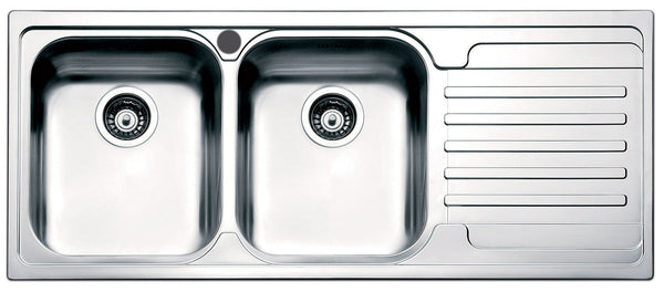 Lavello Cucina 2 Vasche 116x50 cm in Acciaio Inox Apell Venezia Gocciolatoio Destro sconto