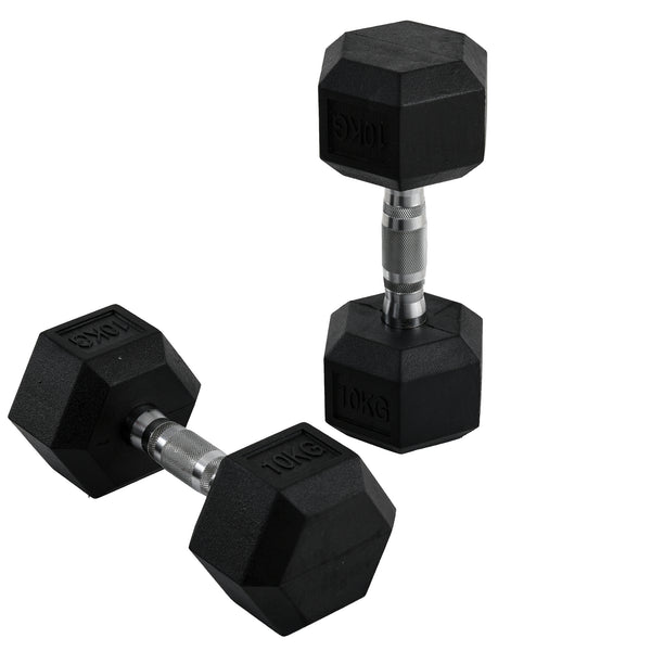 Set 2 Manubri Esagonali da 10kg per Workout in Palestra Casa e Ufficio  in Metallo e Gomma  Nero prezzo