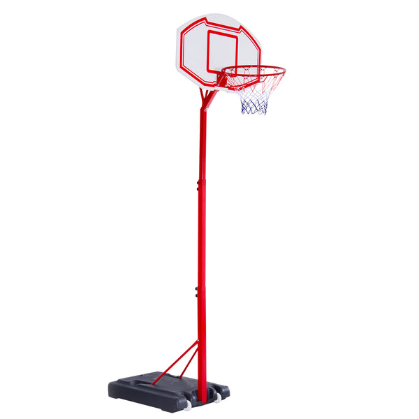 prezzo Canestro Basket Autoportante 210-260 cm Altezza Regolabile  e Ruote in Acciaio Rosso