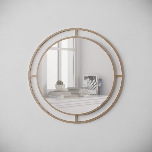 Specchio Bubble 57x57 cm con doppia cornice in metallo oro online