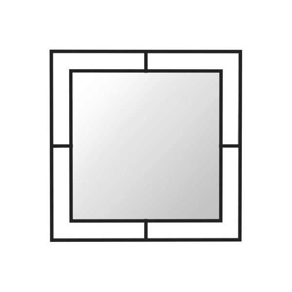 sconto Specchio quadrato 58x58 cm Corner con doppia cornice in metallo nero
