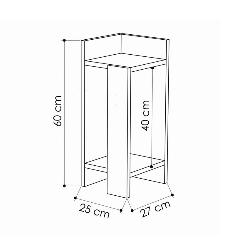 Tavolino di design 25x25x60 cm Elos bianco sinistro-3