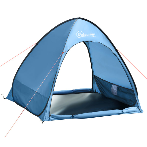 online Tenda da Spiaggia Campeggio per 2-3 150x115x110 cm con Tasche Portaoggetti Blu