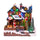 Villaggio Natalizio Casa di Babbo Natale con Luci Musica e Movimento H25,5 cm in Resina