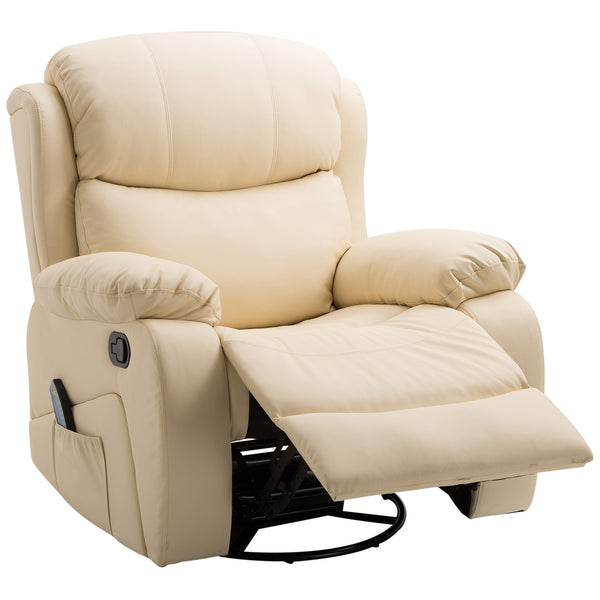 Poltrona Relax Massaggiante e Reclinabile 97x92X104 cm in Similpelle Beige sconto