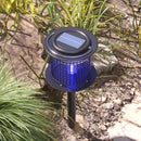 Set 2 Lampade Antizanzare da Esterno 2 in 1 con Luce LED e UV Ø18x45 cm a Ricarica Solare e USB Nero-7