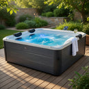 Vasca Idromassaggio Spa Oslo Aero Plus Smart con Wifi per 6 Persone 180x180x65 cm in Materiale Plastico Effetto legno