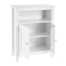 Mobile da Bagno a 2 Ante con Griglia Armadio in Legno Bianco 60x28x80H cm